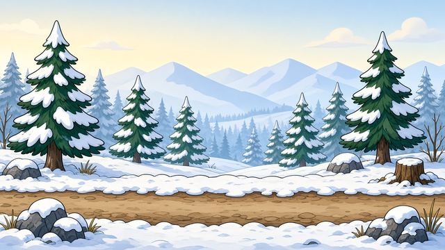 A snowy forest trail in Whitewood Vale